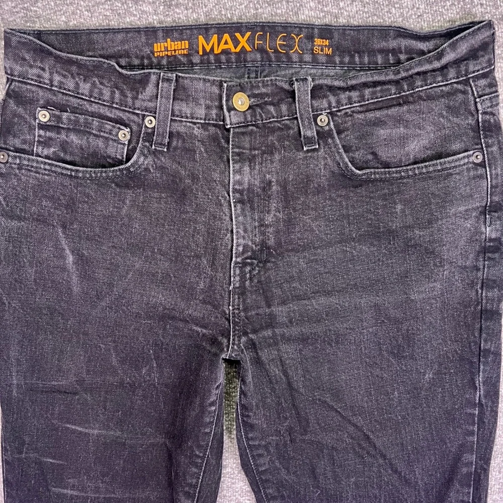 Urban Pipeline Jeans Mens 35x33‎ Black Slim Casual Max Flex Stretch Denim Pants